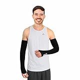 Manguito Longo Elástico Basic HC Com Cobertura Da Mão Muvin Par Mangote Proteção Solar FPS UV50 Tecido Dry Elástico Na Barra Refletivo Se Ajusta Ao Corpo Sem Apertar Proteção G Preto