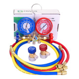 Manifold Com Manômetro 3 Mangueiras 150cm Engates Rápidos