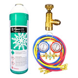 Manifold Completo C Fluido Refrigerante R22 1kg Válvula