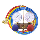 Manifold De Alumínio R134a R22 R404 R407 3 Mangueiras 90cm
