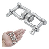 Manilha Dupla Giratória Destorcedor Aço Inox 8mm Cap  475kg