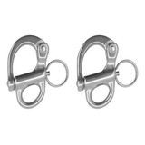 Manilha Orca Fixa Inox 55mm C Pino Trava Mosquetão 2 Unidad