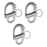 Manilha Orca Fixa Inox 66mm C Pino Trava Mosquetão 3 Unidad