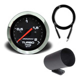 Manômetro Cronomac Pressão Turbo 2kg Cr Preto Kit Inst Copo