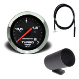 Manômetro Cronomac Turbo 2kg Cromado Preto Kit T 2 5m Copo