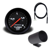 Manômetro Cronomac Turbo 2kg Preto Kit Instal T 4 75m Copo