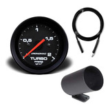 Manômetro Cronomac Turbo 2kg Preto Kit Rosca 1 8m Copo