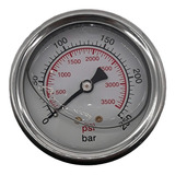 Manômetro Glicerina 1 4 0 250 Bar 0 3500 Psi 63mm