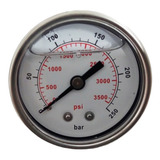 Manometro Horizontal Glicerina 50mm 250 Bar 1 4 Bsp Inox