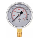 Manômetro Inox 63mm Vertical 1 4 Glicerina 40 Bar 600 Psi