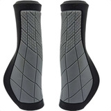 Manopla Bike Mtb Ergonomica Emborrachada Confort Preto cinza