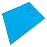 Manta Antiestática De Silicone 32x23cm Para Manutenção Eletrônicos Reparo Placas PCB Bancada Solda Isolante Térmica Resistência Calor Antiestática Profissional Oficina Técnica