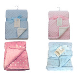 Manta Bebê Sherpa Flanel Estrelinhas 75x100 Lã De Carneiro