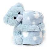 Manta Bichinho De Pelúcia Ursinho Soft Cobertor Bebe Azul
