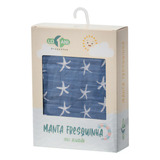 Manta Cobertor Bebe Infantil Fresquinha Verão Menino Menina Cor Estrela Azul