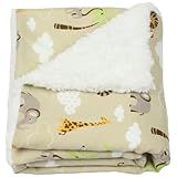 Manta De Bebê Sherpa 100 Algodão Estampada Safari Cáqui 