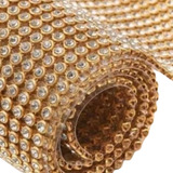 Manta De Strass Dourada Termocolante Rolo 1 20x45cm Atacado