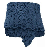Manta De Tricô Origami Azul Jeans 220x90 Decortextil