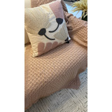 Manta Decortextil Em Tricô Trama Favo 0 90 X 1 80m Rosa