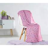 Manta Dupla Face Fleece Kids 440g m Lepper Cor Rosa Desenho Do Tecido Liso