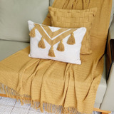 Manta Elegância Decorativa Sofa Cama Poltrona Com 2 Almofada