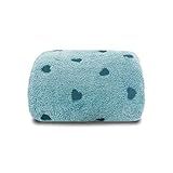 Manta Flannel Colori Efeito Bordado TV Appel Coração Azul