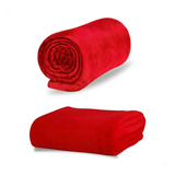 Manta Microfibra Lisa Casal Cobertor Soft Veludo 2 00mx1 80m Cor Vermelho