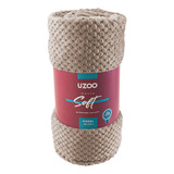 Manta Microfibra Soft Textura Casal Bege 180x220cm uzoo