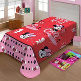 Manta Minnie Microfibra Solteiro