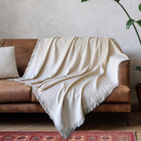 Manta Para Sofá Gigante Cama Coberta Viena 170x140 Cor Palha Desenho Liso