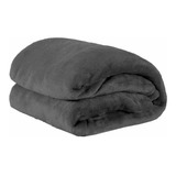 Manta Paulo Cezar Enxovais Fleece Casal Cor Chumbo Com Design Lisa De 2 2m X 1 8m