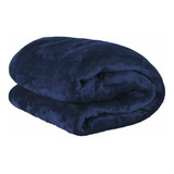 Manta Paulo Cezar Enxovais Fleece Solteiro Cor Azul marinho Com Design Lisa De 2 2m X 1 5m