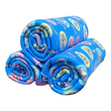 Manta Pet Cobertor Cachorro 100x70 Lavável Kit 3und Cor Azul