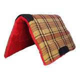 Manta Sela Quarto De Milha Americana Cavalo Baixeiro Xadrez Com Vermelho