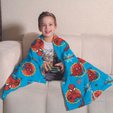 Manta Soft Fleece Lepper Infantil Homem Aranha Microfibra Cor Azul Desenho Do Tecido Homem Aranha