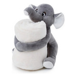 Manta Soft Pelúcia Elefante Ursinho Cobertor Anti alérgico Cor Elefante Cinza