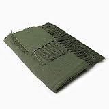 Manta Solid 1 40m X 1 40m Algodão Para Sofá Verde Oliva