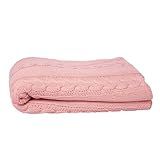 Manta Tricot Para Sofá Poltrona Sala Quarto Tramas Grossas Grande 1 30m X 1 50 Rosê Ligth