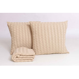 Manta Tricot Sofá E Poltrona Decorativa 2 Capas Almofadas