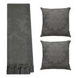 Manta Xale Jacquard 1 40 X 1 80 2 Capas Almofadas 40x40 Cm