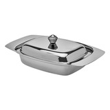 Mantegueira Aço Inox Tampa Inox Retangular Rasa Hauskraft