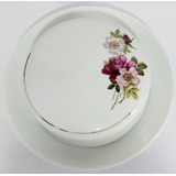 Manteigueira Vintage Porcelana Renner Floral