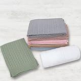 Mantinha Baby Maternidade Diversas Cores Menina Menino Unisex Bebê Tricot Algodão Azul Verde Rosa Rosê Branca Bege Cinza Infantil Azul Bebê 