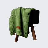 Mantinha De Berço Bebê Manta Infantil Crochê Tricô Quentinha Cor Mantinha De Berço Bebê Verde Oliva Animais