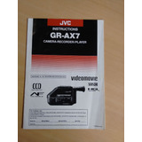 Manual De Instrução Gr Ax7 Jvc Câmera Recorder 444q