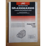 Manual De Instruções Jvc Compact Vhs Gr Ax808 Ax606 917u