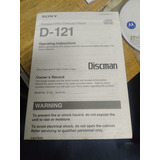 Manual Discman Sony D 121