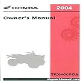 Manual Do Proprietário 31hn7800 Para Honda Trx400fga Fourtrax Rancher 2004 No Gpscape Atv