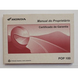 Manual Do Proprietário Honda Pop 100