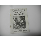 Manual Instrução Bart Vs The World Master System Original